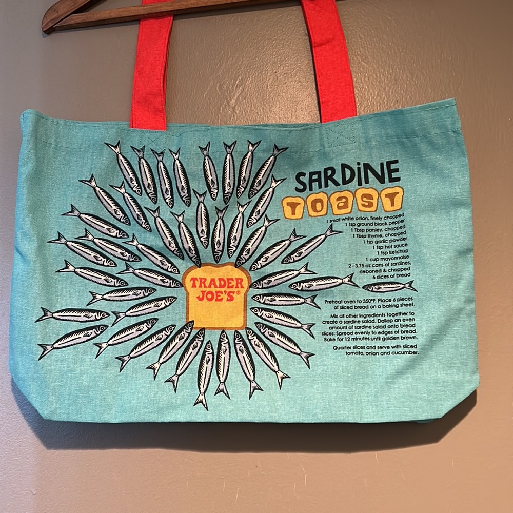 New Trader Joe’s Sardines Reusable Cloth Tote Bag… - image 3